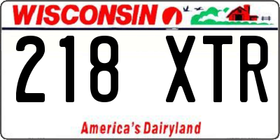 WI license plate 218XTR
