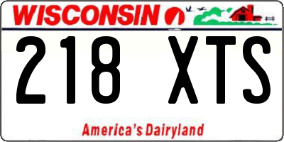 WI license plate 218XTS