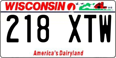 WI license plate 218XTW