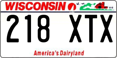WI license plate 218XTX