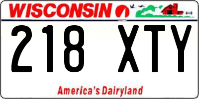 WI license plate 218XTY