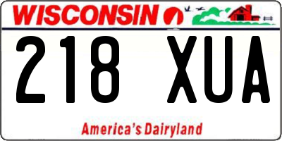 WI license plate 218XUA