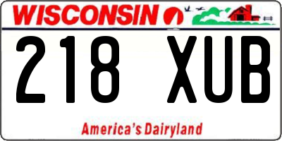 WI license plate 218XUB