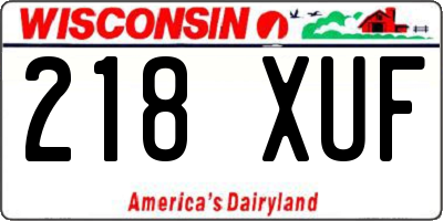 WI license plate 218XUF