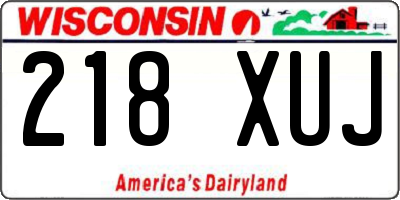 WI license plate 218XUJ