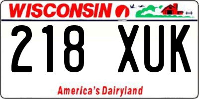 WI license plate 218XUK