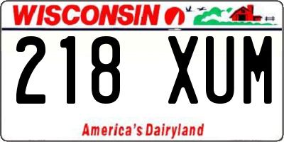 WI license plate 218XUM