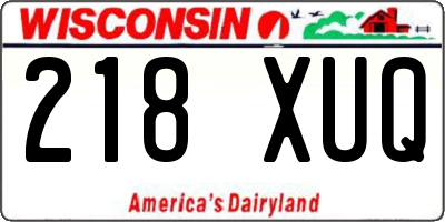 WI license plate 218XUQ
