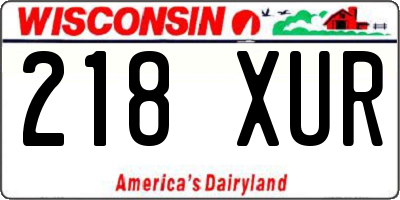 WI license plate 218XUR