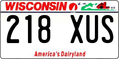 WI license plate 218XUS