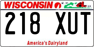WI license plate 218XUT