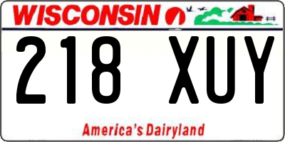 WI license plate 218XUY