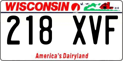 WI license plate 218XVF