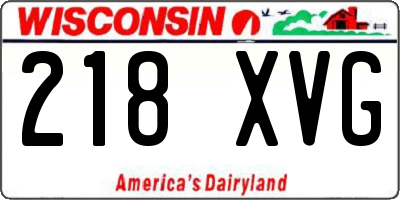 WI license plate 218XVG