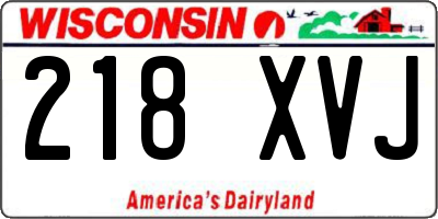 WI license plate 218XVJ