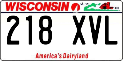 WI license plate 218XVL