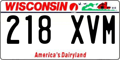 WI license plate 218XVM