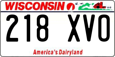WI license plate 218XVO