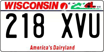 WI license plate 218XVU