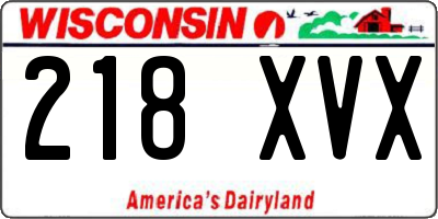 WI license plate 218XVX