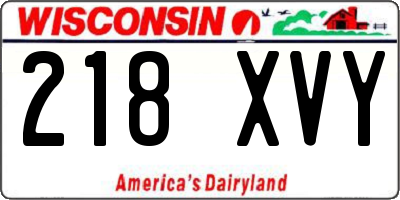 WI license plate 218XVY