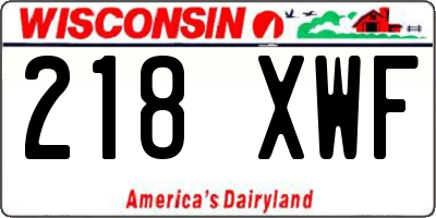 WI license plate 218XWF