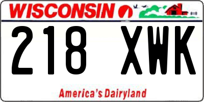WI license plate 218XWK