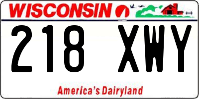 WI license plate 218XWY