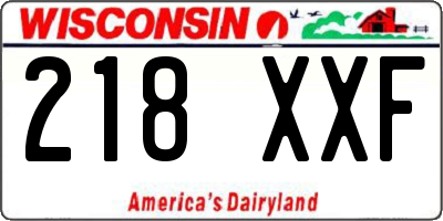 WI license plate 218XXF