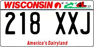 WI license plate 218XXJ