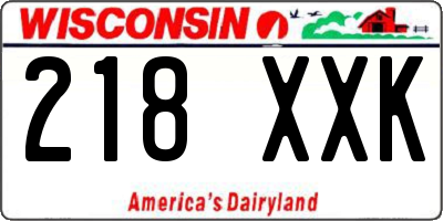 WI license plate 218XXK