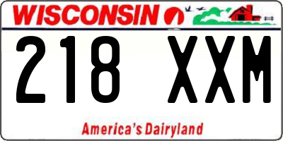 WI license plate 218XXM