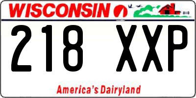 WI license plate 218XXP