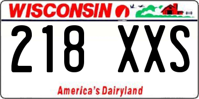 WI license plate 218XXS