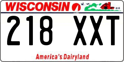 WI license plate 218XXT
