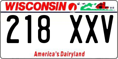 WI license plate 218XXV
