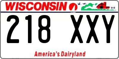 WI license plate 218XXY