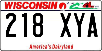 WI license plate 218XYA