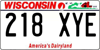 WI license plate 218XYE