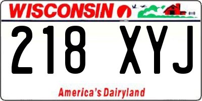 WI license plate 218XYJ