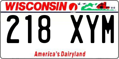 WI license plate 218XYM