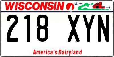 WI license plate 218XYN