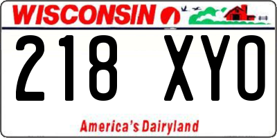 WI license plate 218XYO