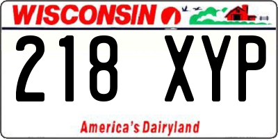 WI license plate 218XYP