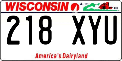 WI license plate 218XYU