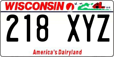 WI license plate 218XYZ