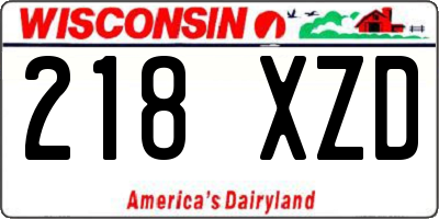 WI license plate 218XZD