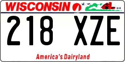 WI license plate 218XZE