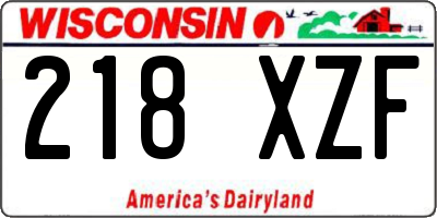 WI license plate 218XZF