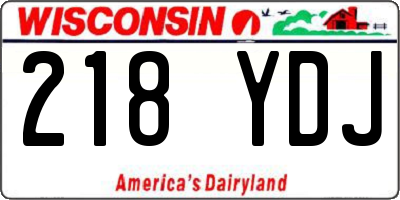 WI license plate 218YDJ